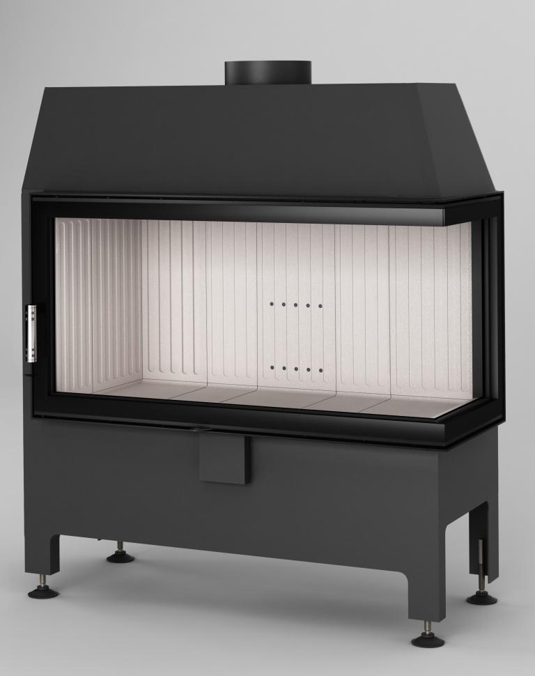 Zestaw kominek powietrzny stalowy KRATKI LUCY Prawy BLACK 14 kW Ø 200 z akcesoriami Heatro 81 P - Zestaw kominek powietrzny stalowy KRATKI LUCY Prawy BLACK 14 kW Ø 200 z akcesoriami